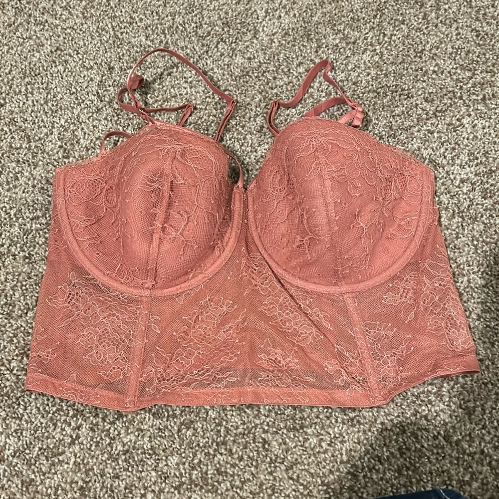 Coral colored Victoria’s Secret lingerie top with underwire